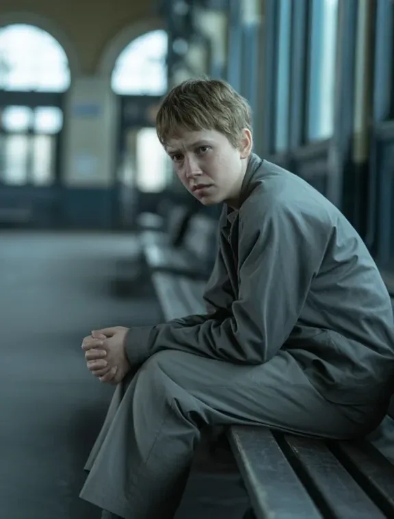 Lone young person looks despondent.